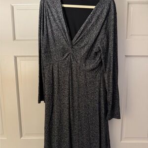LOFT Charcoal Long Sleeve Dress